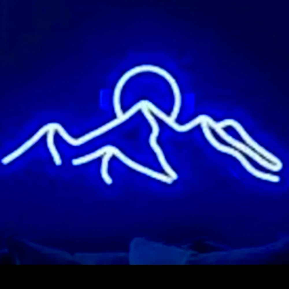 BLUE Mountain Neon Sign Mountain Sunset